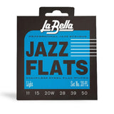 LA BELLA Jazz Flat Stainless Steel Flat Wound Electric Guitar Strings Light 11-50