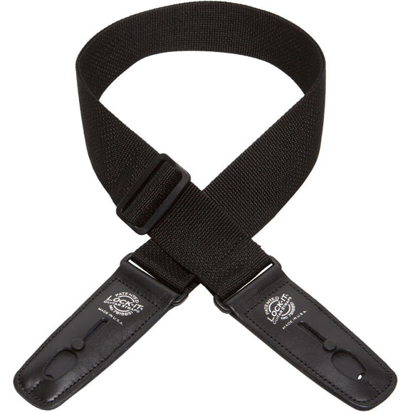 LOCK-IT Poly Pro Series Guitar Strap Black