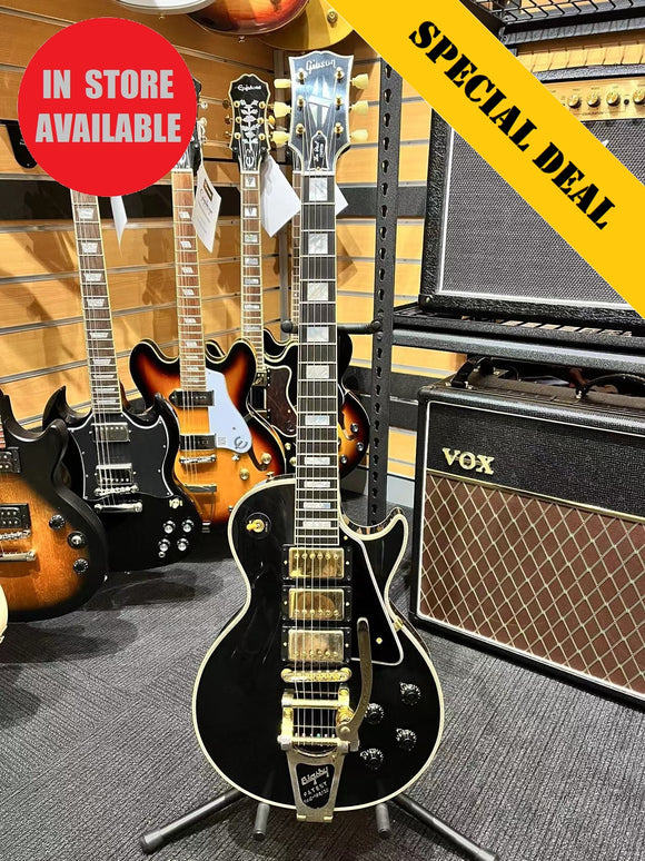 GIBSON Custom Shop 1957 Les Paul Custom Reissue - Ebony 3-Pickup Bigsby