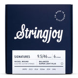 STRINGJOY Signatures Nickel Wound Electric Guitar Strings Balanced Super Light Plus Gauge 9.5-46