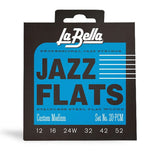LA BELLA Jazz Flat Stainless Steel Flat Wound Electric Guitar Strings Custom Medium 12-52