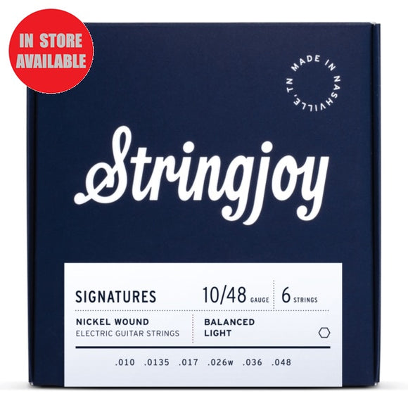STRINGJOY Signatures Nickel Wound Electric Guitar Strings Balanced Light Gauge 10-48