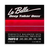 LA BELLA Deep Talkin' Bass Stainless Steel Flat Wound 5-String Bass Strings Standard Long Scale 45-128