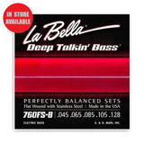 LA BELLA Deep Talkin' Bass Stainless Steel Flat Wound 5-String Bass Strings Standard Long Scale 45-128