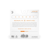 D'Addario XS Coated Acoustic Guitar Strings Phosphor Bronze Extra Light 10-47