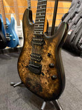 MUSIC MAN Jason Richardson 6-String Cutlass Natural Buckeye Burl Black Burst - Used