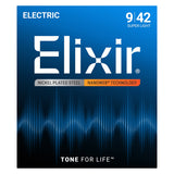 ELIXIR Electric Guitar Strings Nickel Plated Steel with Nanoweb Coating Super Light 09-42