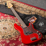 SX SPB62 Electric Bass Fiesta Red