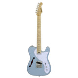 ARIA 615-TL Semi-Hollow Electric Guitar Metallic Ice Blue