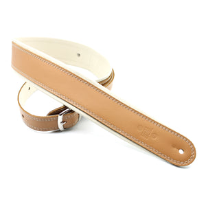 DSL 2.5" Rolled Edge Buckle Leather Strap Tan/Beige