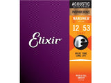 ELIXIR Acoustic Guitar Strings Phosphor Bronze with Nanoweb Coating Light 12-53