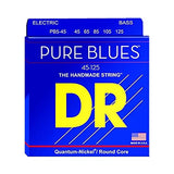 DR Pure Blues Quantum-Nickel/Round Core Bass Strings 45-125
